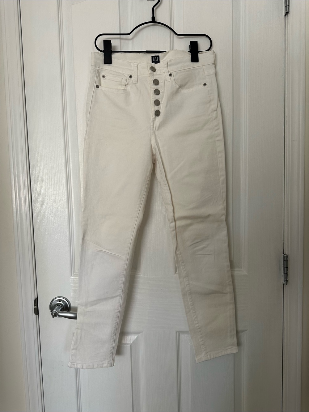 GAP Mid-Rise Button-Fly White Jeans